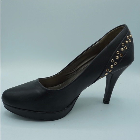 Black Heels with Gold Rivets - Picture 2 of 4